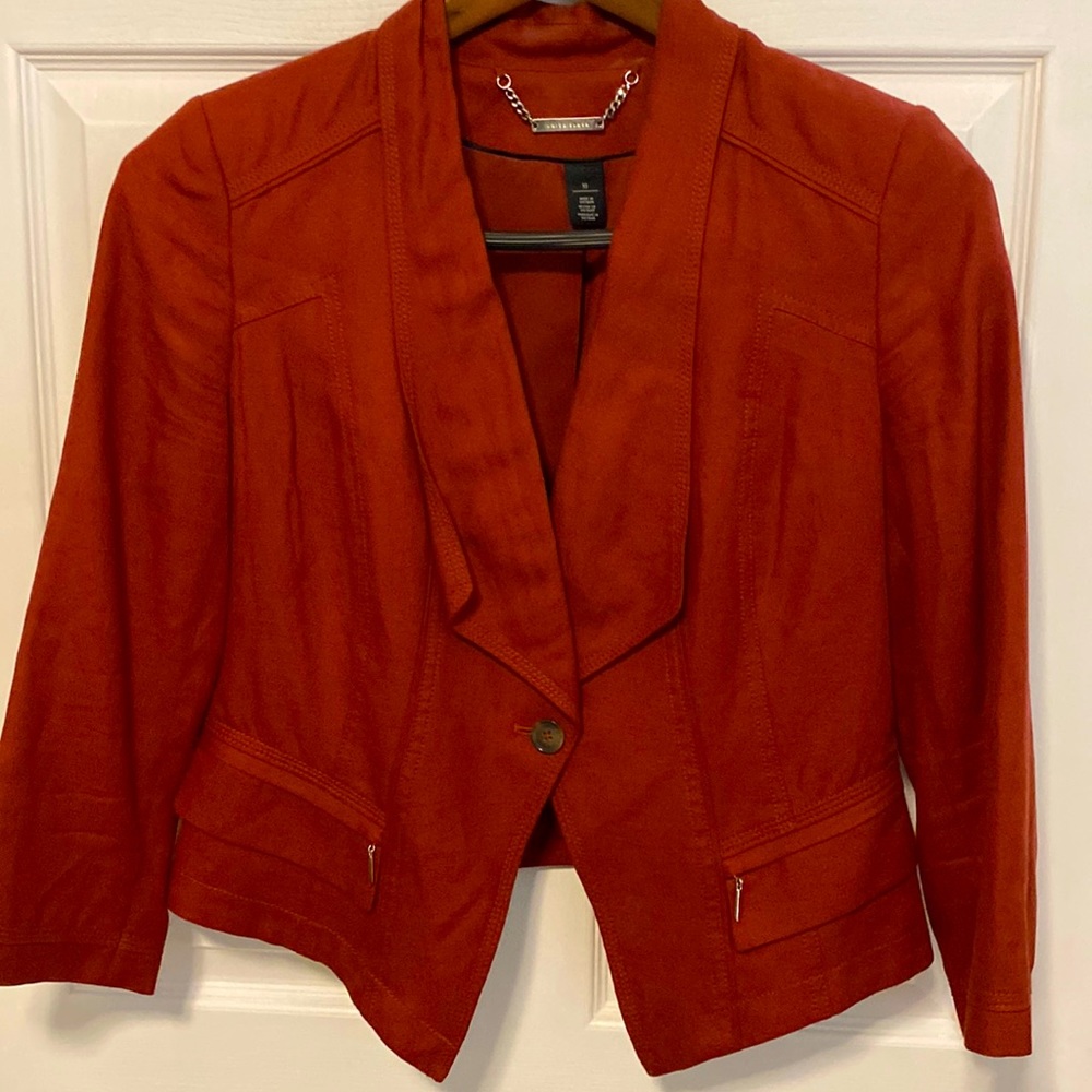 WHBM size 10 linen jacket 3/4 sleeve